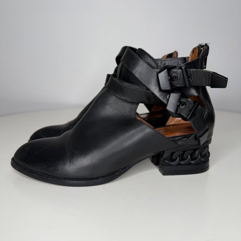 Jeffrey Campbell Black Leather Ankle Booties